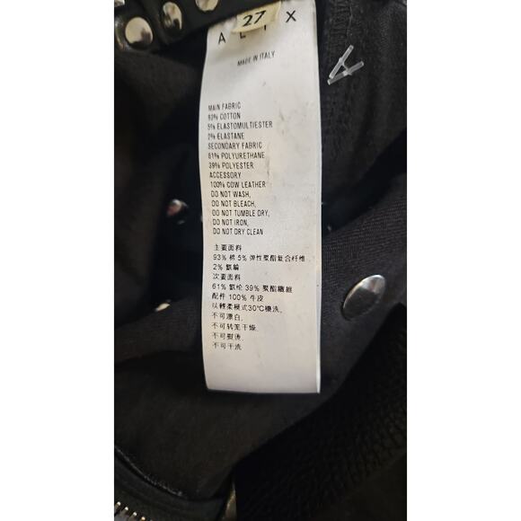 Alyx Black Studded Biker Pants with Leather – Size 27 - Picture 6 of 6